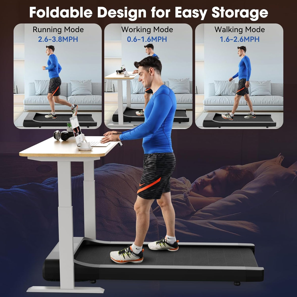 Walking Pad Under Desk Treadmill with Remote Control LED Display V577