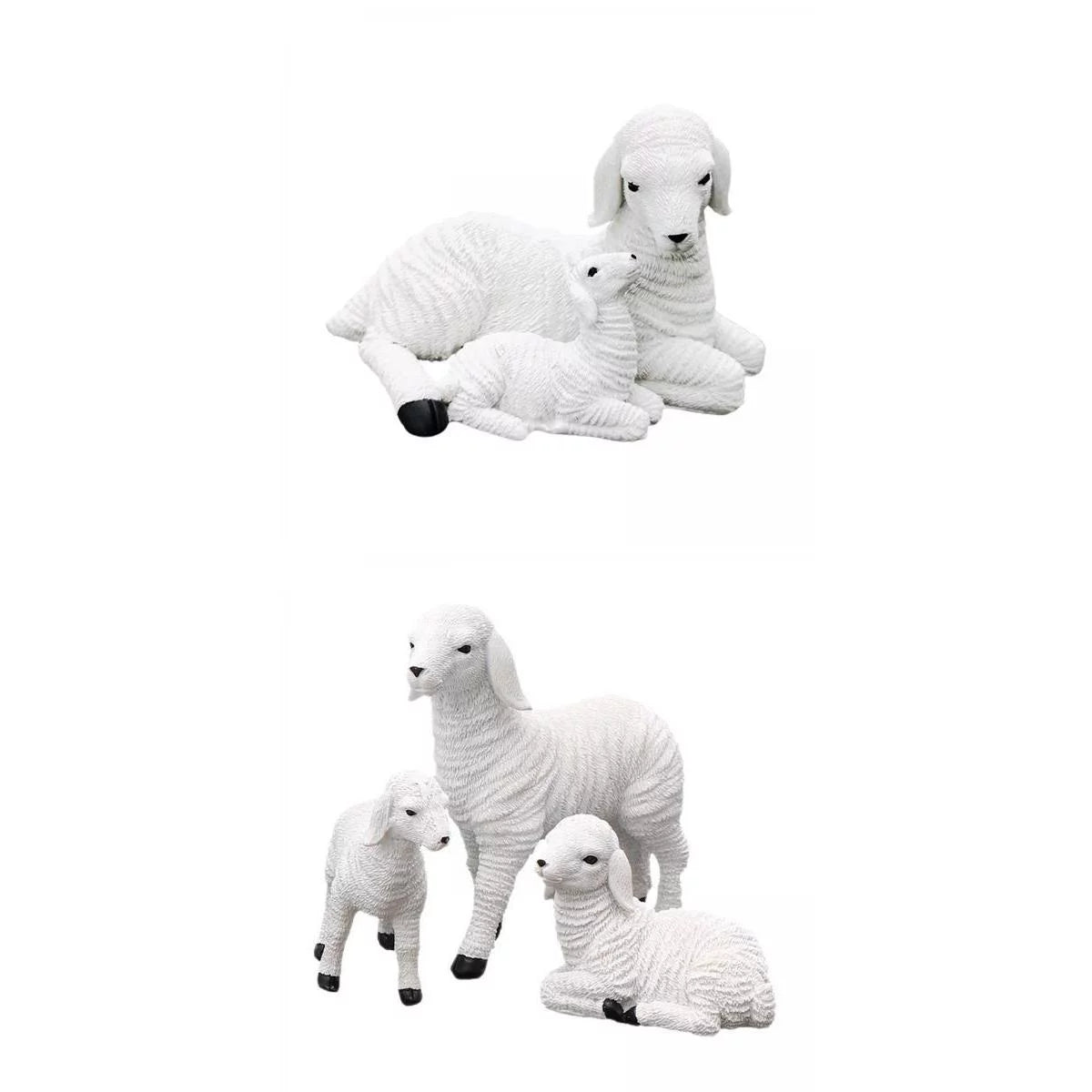 Set of 2 Resin Lamb Figurine Decoration C421368