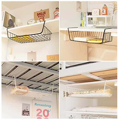 Black 2 Piece Under Shelf Hanging Storage Basket Y534
