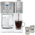 12-Cup Coffeemaker and Single-Serve Brewer, White Bundle with 4 Pack Reusable Stainless Steel Ice Cubes M67582