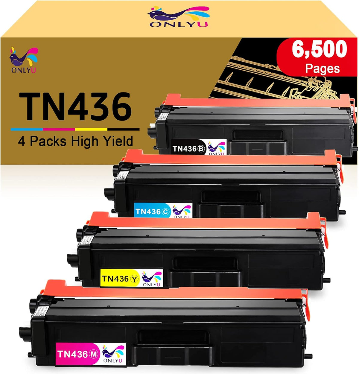 Compatible Toner Cartridge Replacement 1Black 1Cyan 1Magenta 1Yellow C622