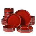 Amber Terracotta Reactive Glaze Dinnerware Set, Service for Four (16pcs) Y2090