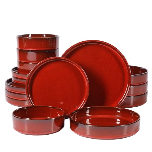 Amber Terracotta Reactive Glaze Dinnerware Set, Service for Four (16pcs) Y2090