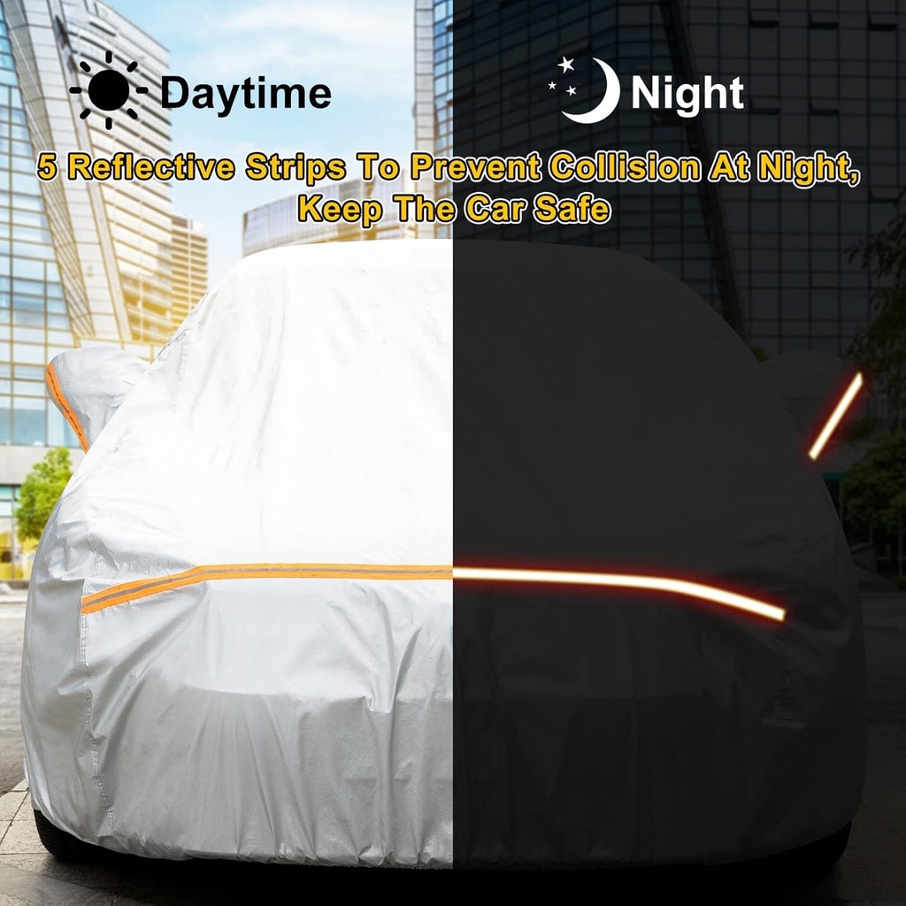 Waterproof All Weather Car Cover with Zipper Door & Storage Bag U252