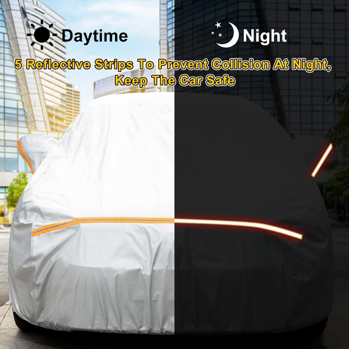 Waterproof All Weather Car Cover with Zipper Door & Storage Bag U252