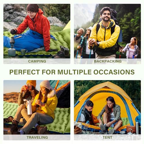 Ultralight Inflatable Sleeping Pad with Built-in Pillow Foot Pump F2071