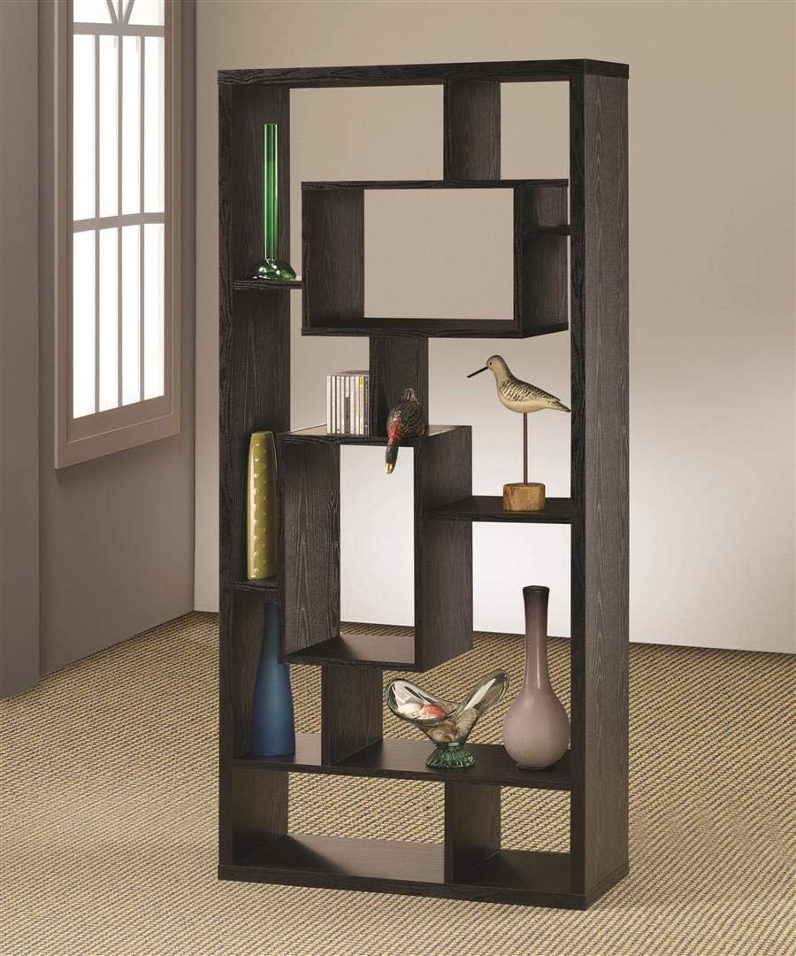 Black Oak 10-Shelf Bookcase F49482