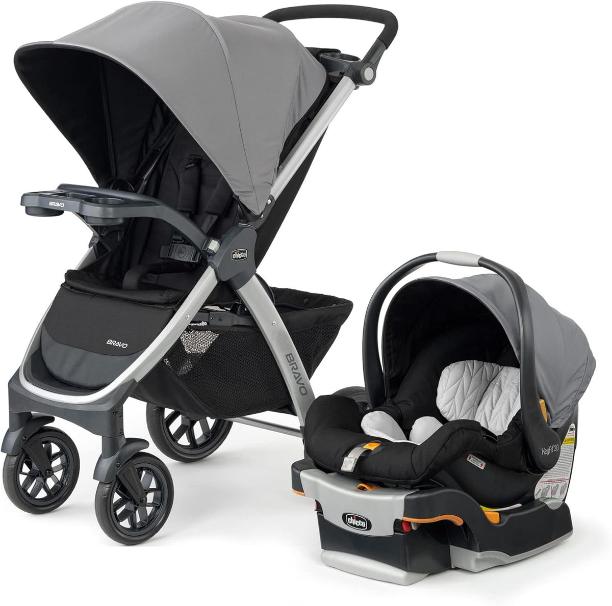 3-in-1 Travel System Stroller with Infant Car Seat and Base, Camden/Black & Grey J476682