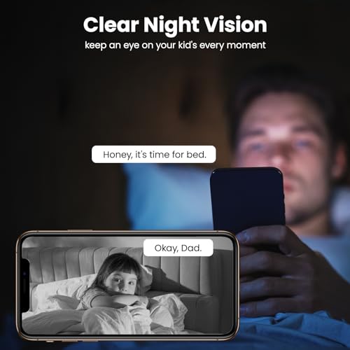 Security Camera Indoor, 360 Degree WiFi, 2 Way Audio Night Vision, Black, 3MP L277