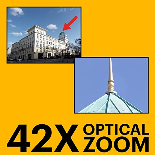 20MP Digital Camera 42X Optical Zoom 24mm Wide Angle Lens 1080P Full HD Video Optical Image Stabilization Li-Ion Battery 3" LCD Black U1123