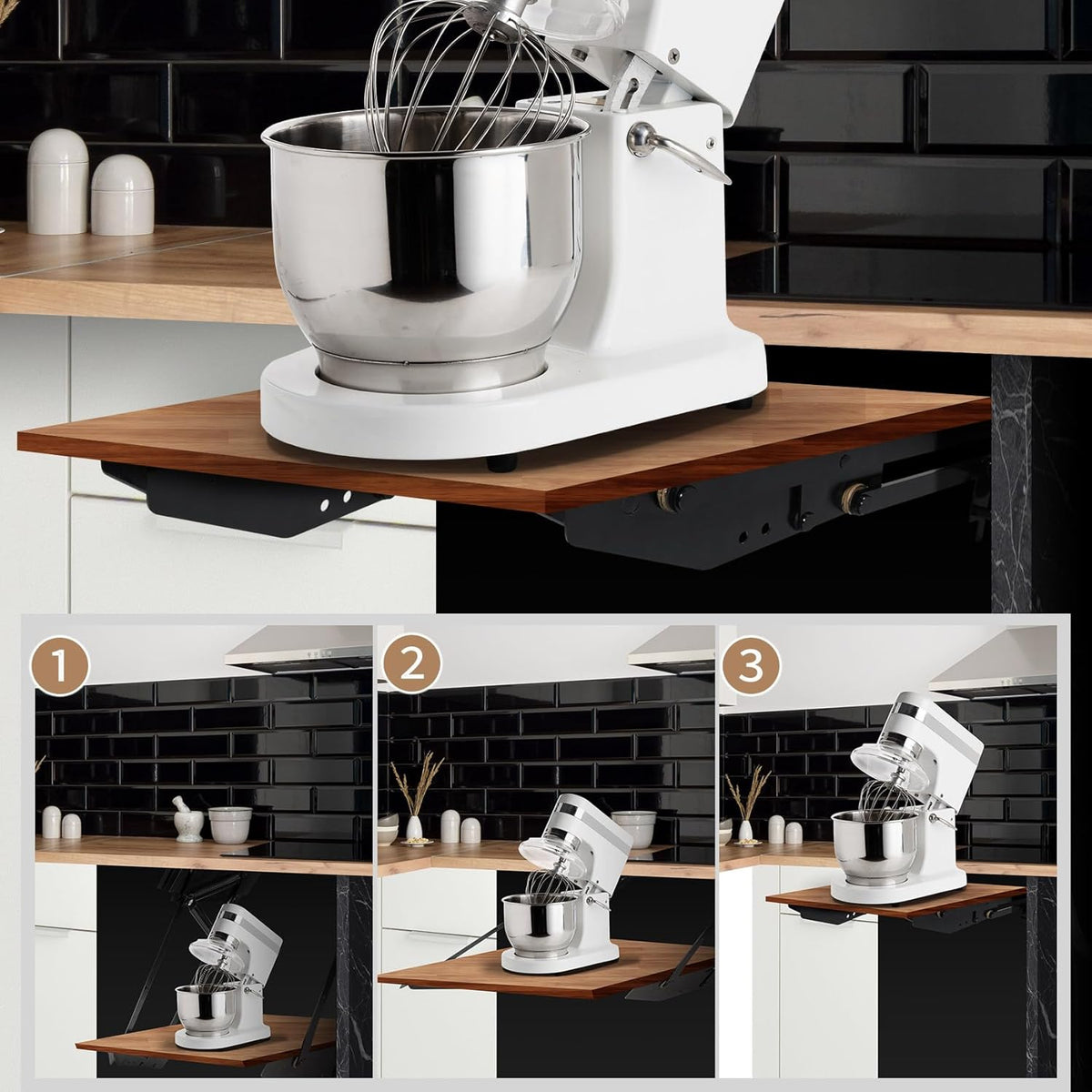 Appliance Lift with Soft-Close, Zinc Finish P366