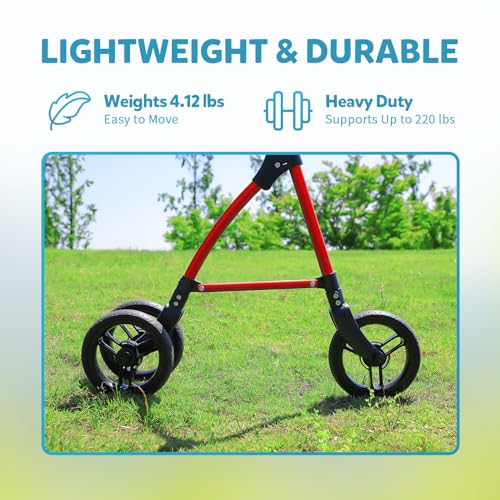 Red 3 Wheel Rollator Walker with Adjustable Height T268