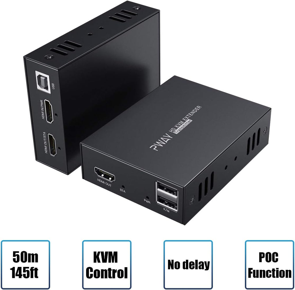 HDMI KVM USB Extender Over Ethernet Cat5e/6 Up to 50m/164ft 1080P 3D Y715339