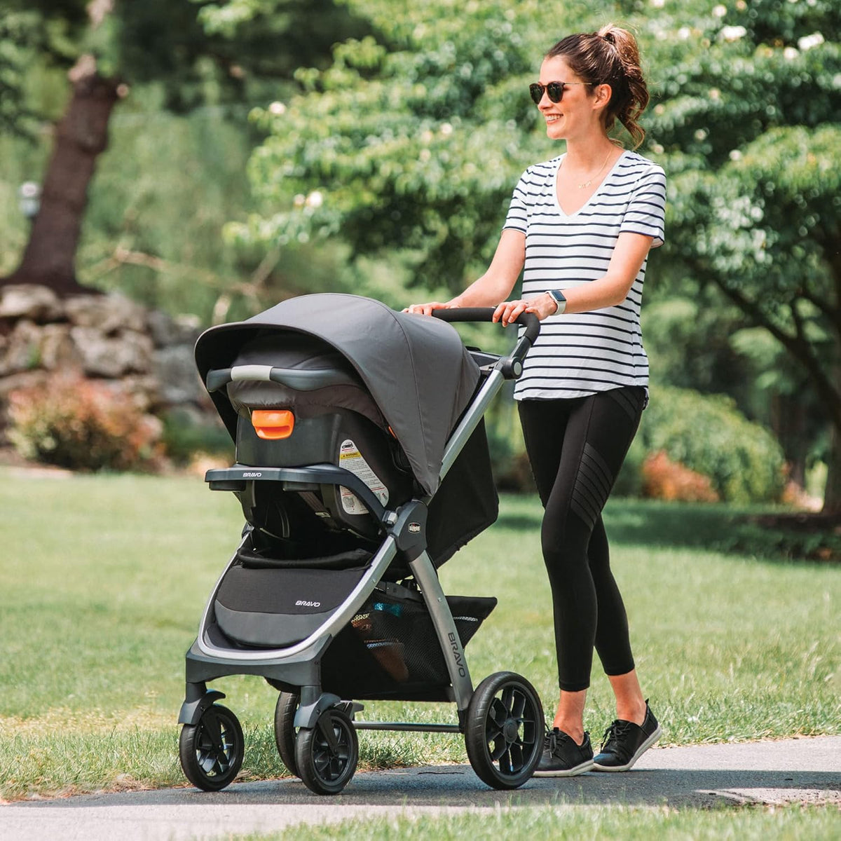 3-in-1 Travel System Stroller with Infant Car Seat and Base, Camden/Black & Grey J476682
