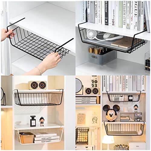 Black 2 Piece Under Shelf Hanging Storage Basket Y534