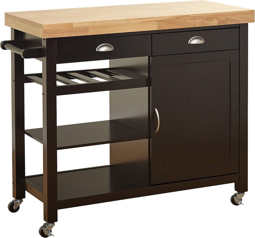 Wenge/Natural Storage Kitchen Cart X81942