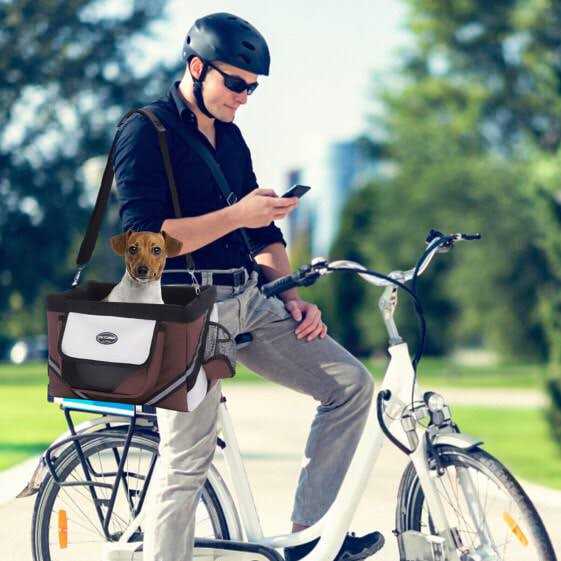 Expandable Foldable Soft-Sided Dog Bike Basket Carrier J19462