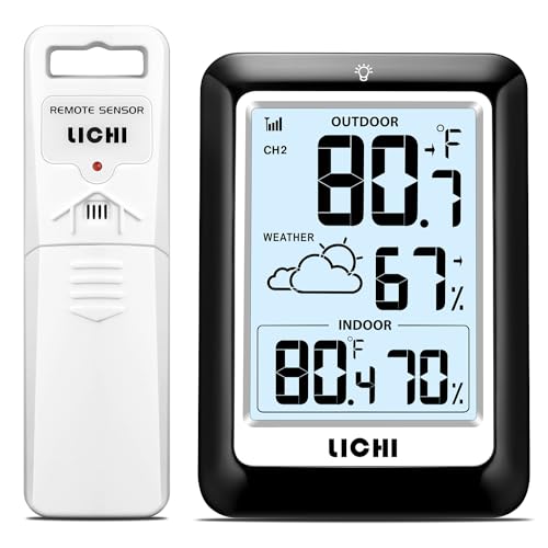 Wireless Weather Station Thermometer Hygrometer with Backlight Display I70187