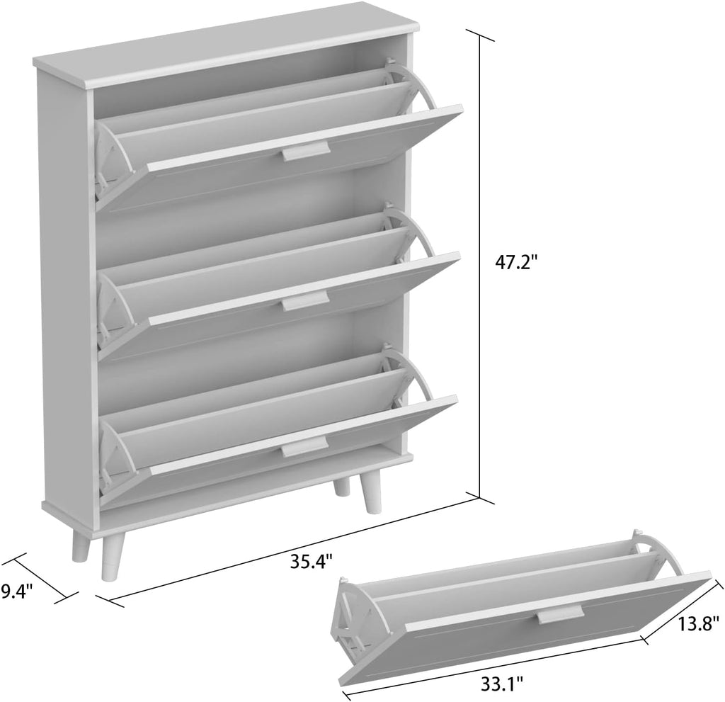 Shoe Cabinet with 3 Flip Drawers Q33798