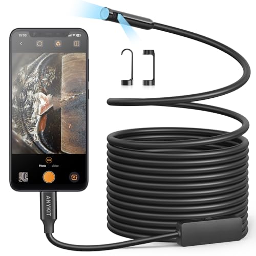 Dual Lens Endoscope Camera with Light, 1080P HD Borescope with 8 LED Lights, USB Endoscope with 16.5ft Semi-Rigid Snake Camera, IP67 Waterproof Inspection Camera S963565