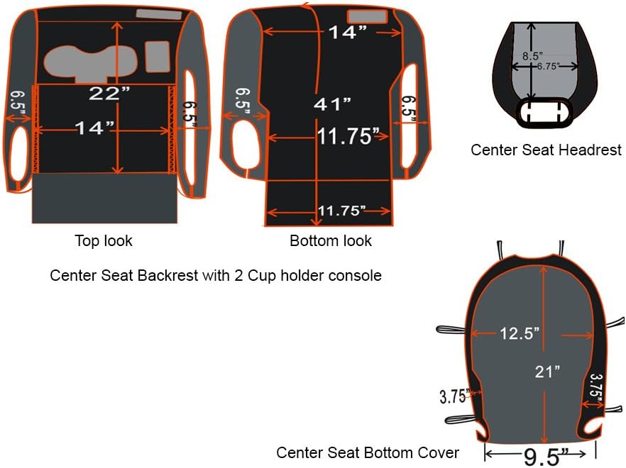 Custom Fit Neoprene Car Front Seat Covers Gray & Black P154