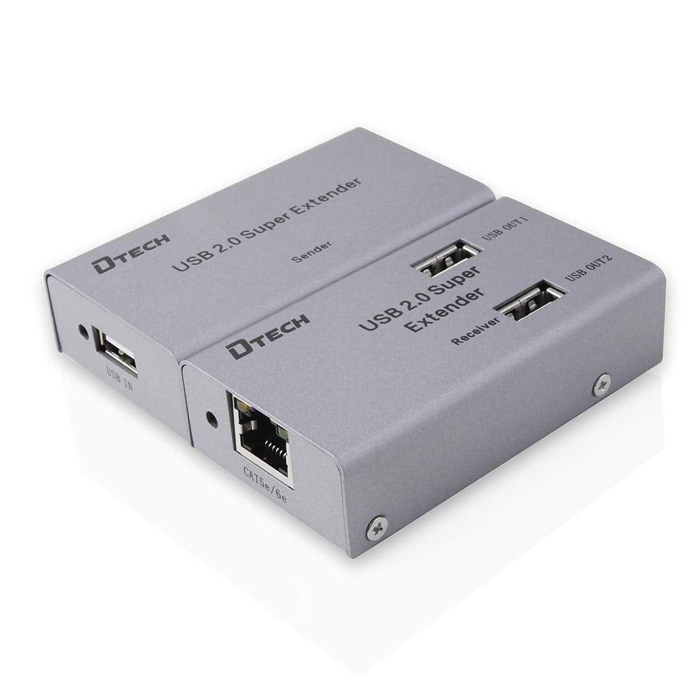 50m Multiport USB Extender Over Ethernet Cat5 Cat6 Cable with 4 USB Expansion Port Data Hub Power Adapter D8487