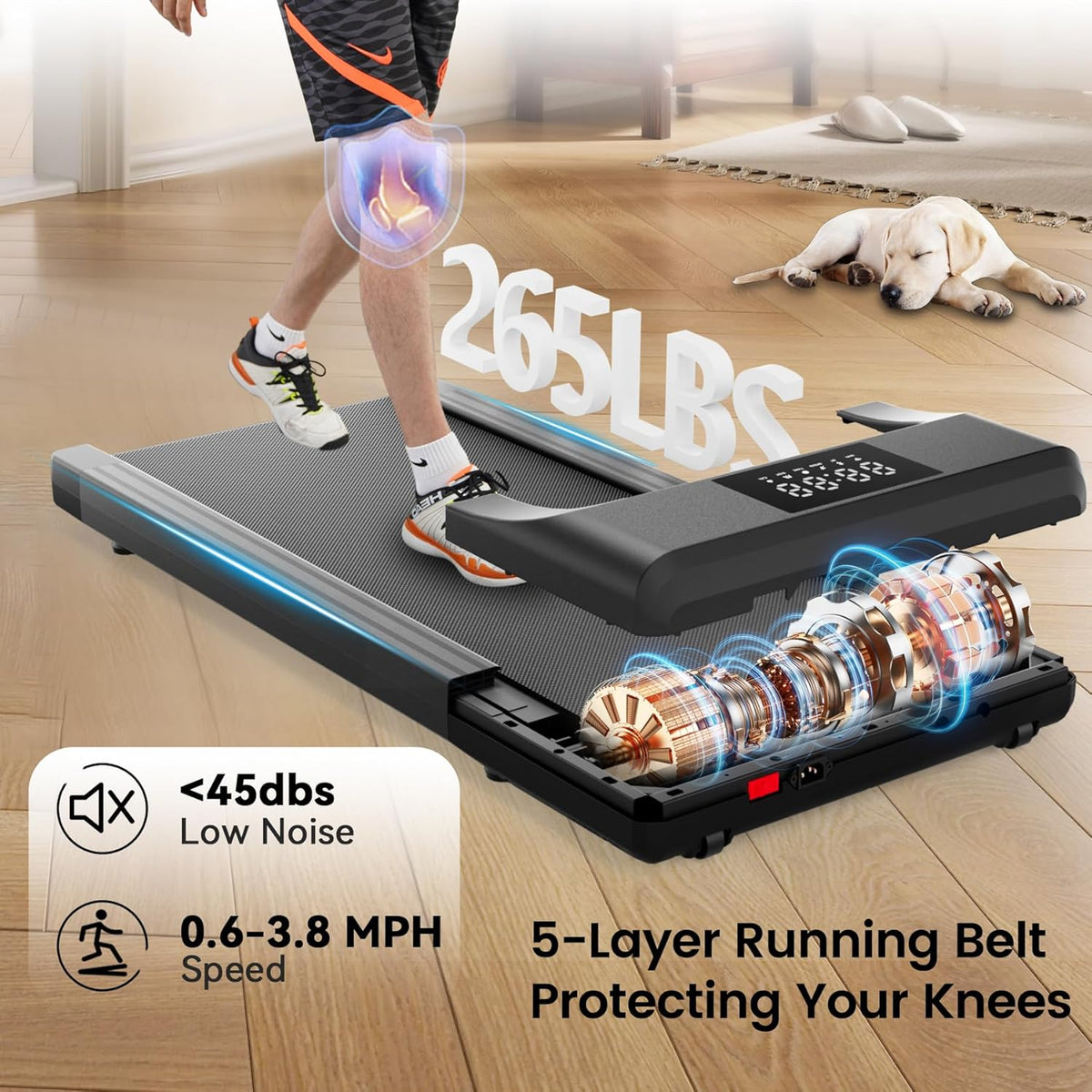 Walking Pad Under Desk Treadmill with Remote Control LED Display V577
