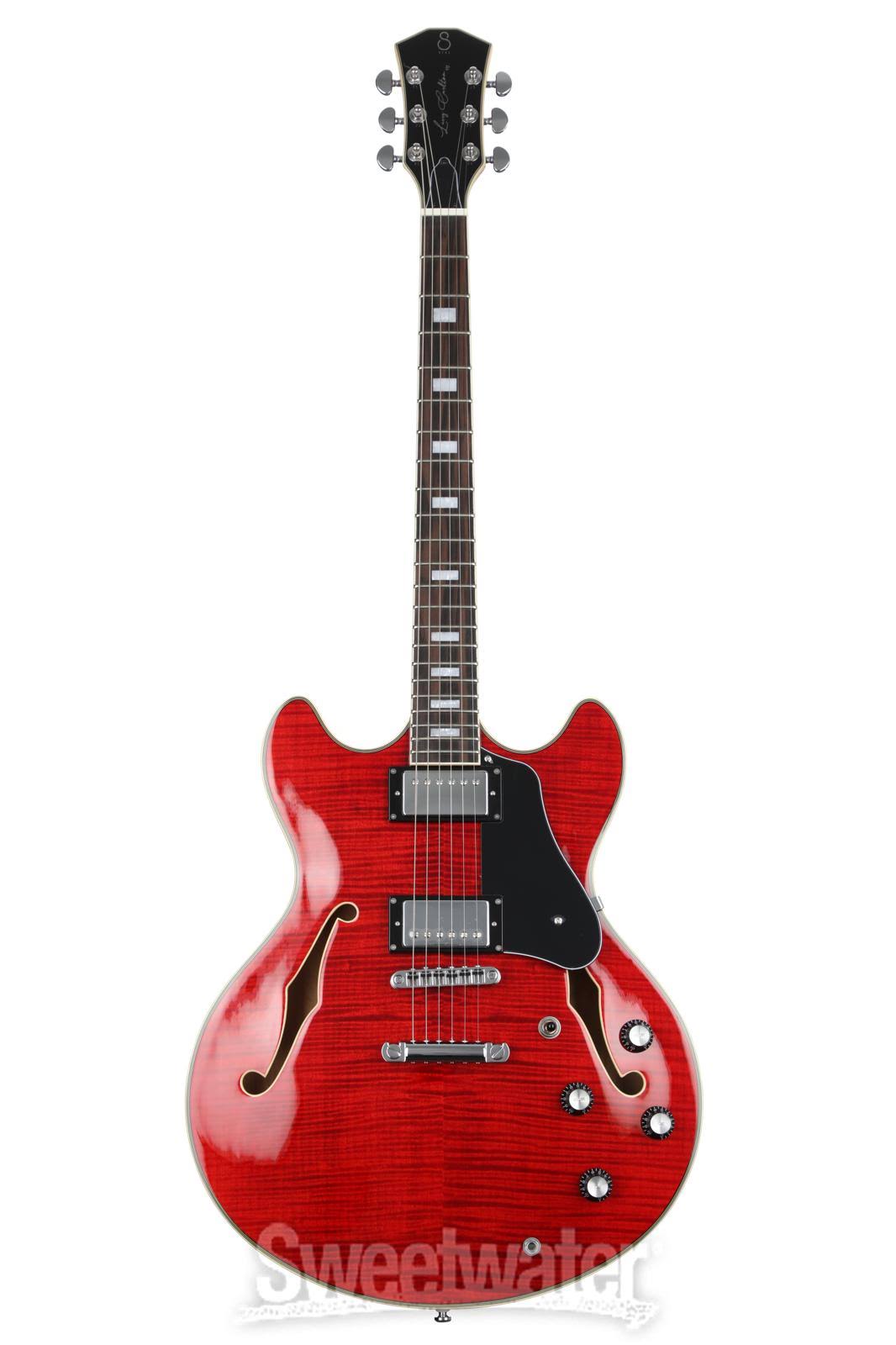 See-Thru Red Hollowbody Electric Guitar K9006