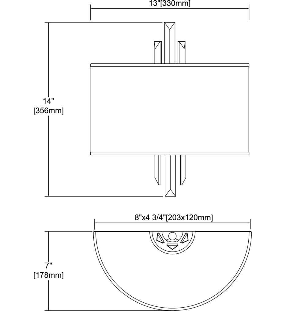2-Light Sconce in Satin Nickel with Graphite Fabric T6781