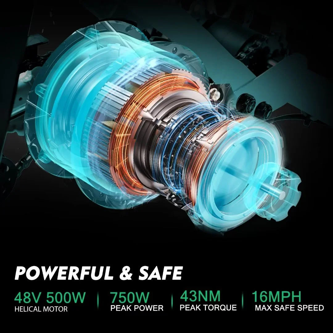 Electric Folding Tricycle with 500W Motor 48v 14.5Ah Battery 20*3in Fat Tires G2500