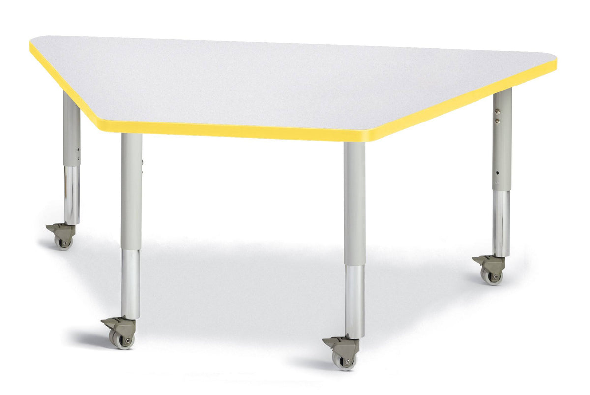 Trapezoid Activity Tables Gray and Yellow - 30 x 60 in. T255
