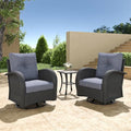 5 Pieces Wicker Patio Furniture Set with High Back Swivel Rocker Chairs N466012