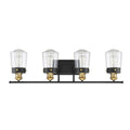 Vintage Black with Warm Brass 4 Light Bath V8881
