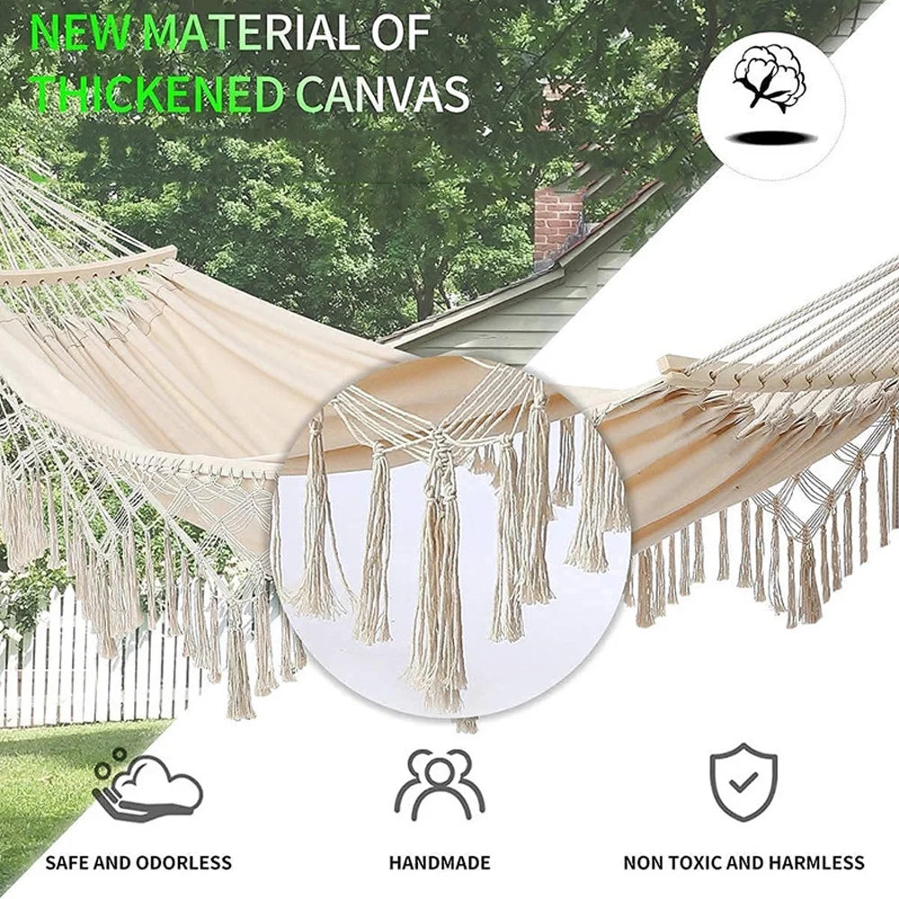 Double Macrame Hammock Swing Bed M3434