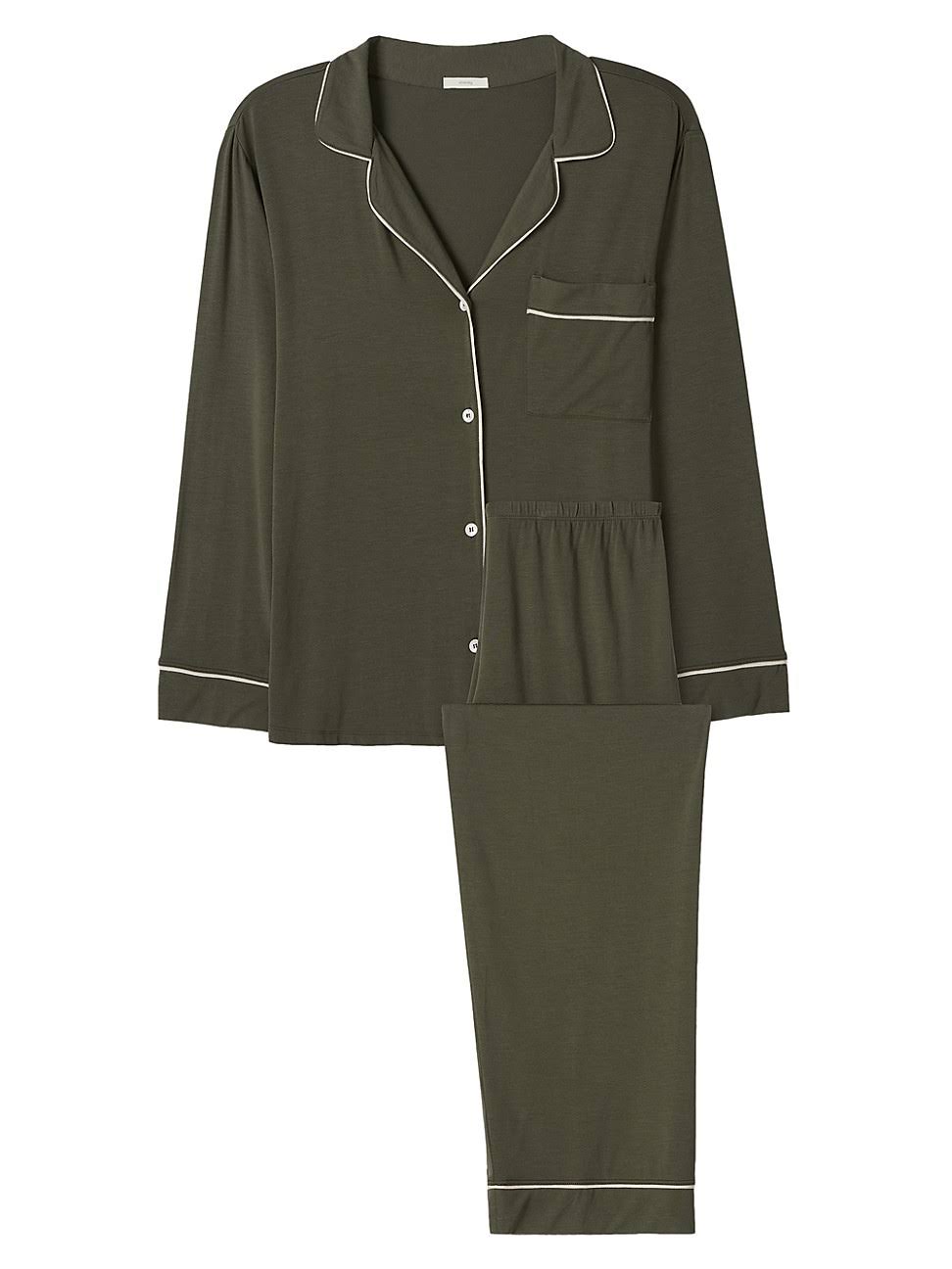 Avocado/Antique Rose Long PJ Set R84036