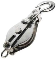 Snatch Block with Hook & Brass Bushing T304 SS 3/4" x 5" C103