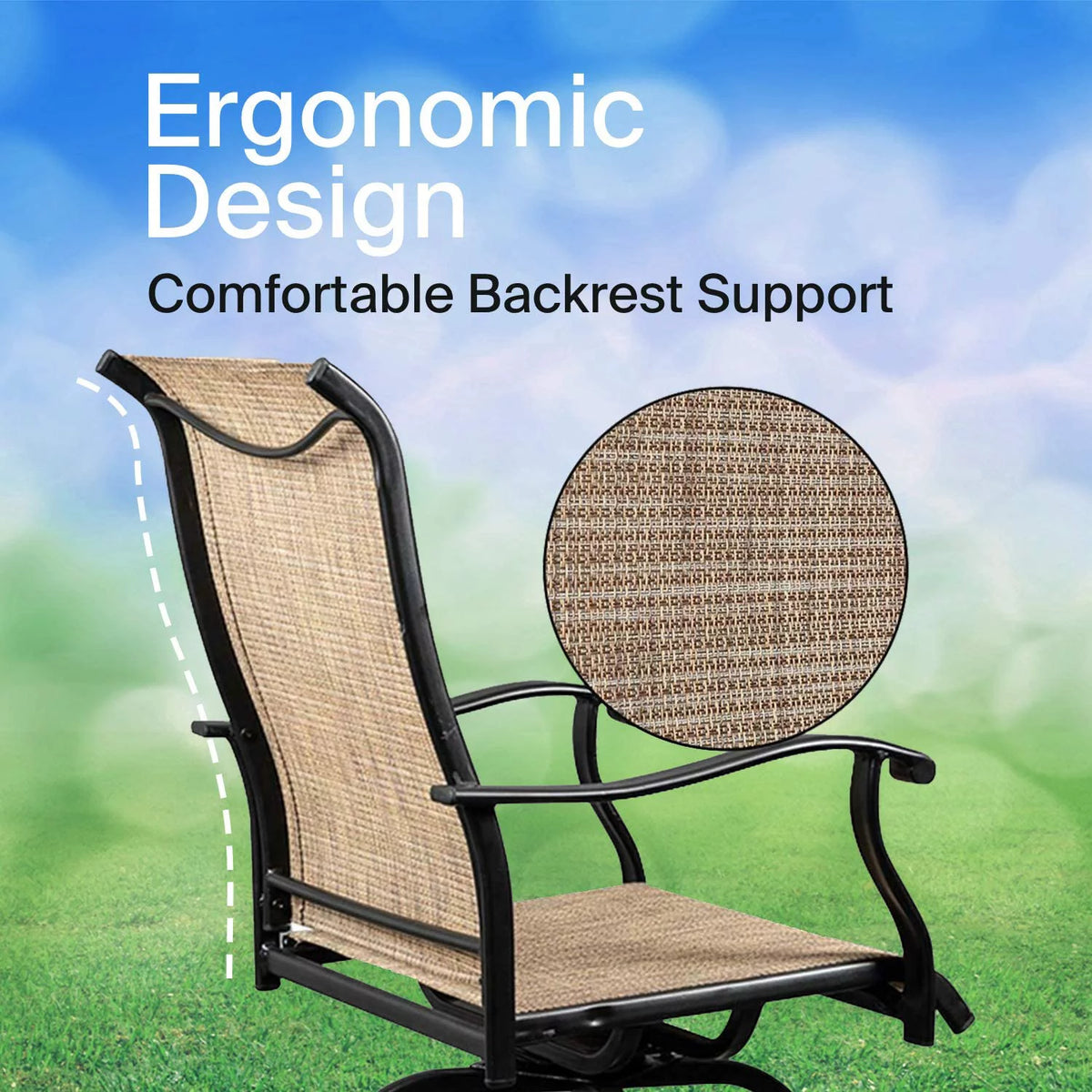 3 Piece Swivel Stools Set with Dining Chairs and Cafe Table D465567