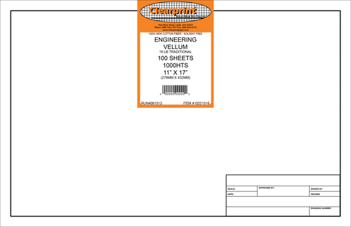 11 x 17 Unprinted Vellum 100-sheet-pack E5325