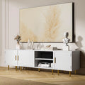 White TV Stand with Storage Cabinet Y652851