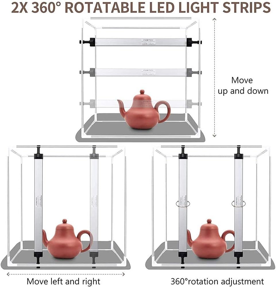 Portable 24 x 24 Inch Photo Studio Light Box with LED Lights and 3 Color Backdrops M9035