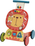 Yellow 4 Wheels Wooden Baby Walker Push Toy Cart Q374