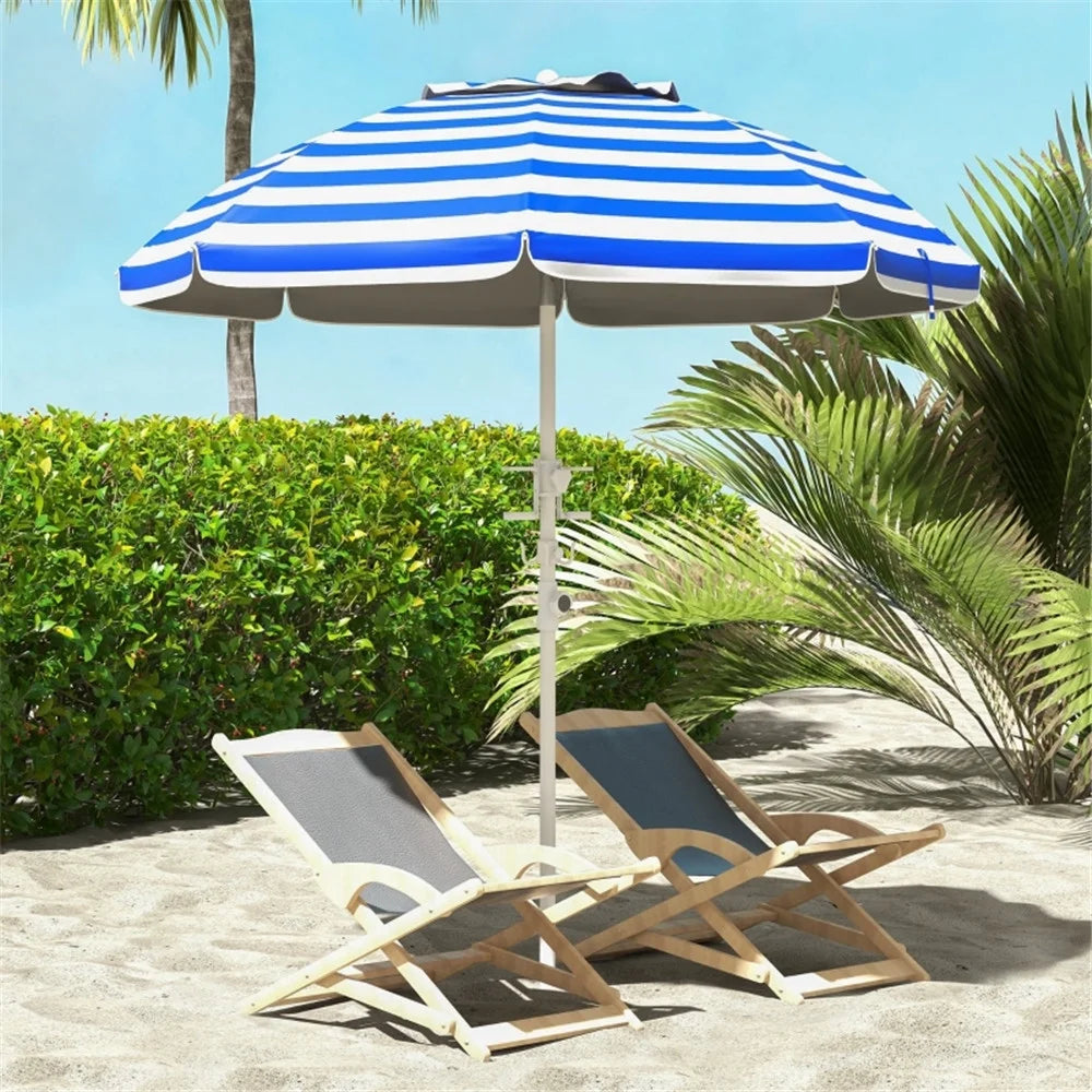 Striped Outdoor Beach Umbrella Parasol H321