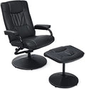 Brown PU Leather Swivel Reclining Chair with Ottoman C63924