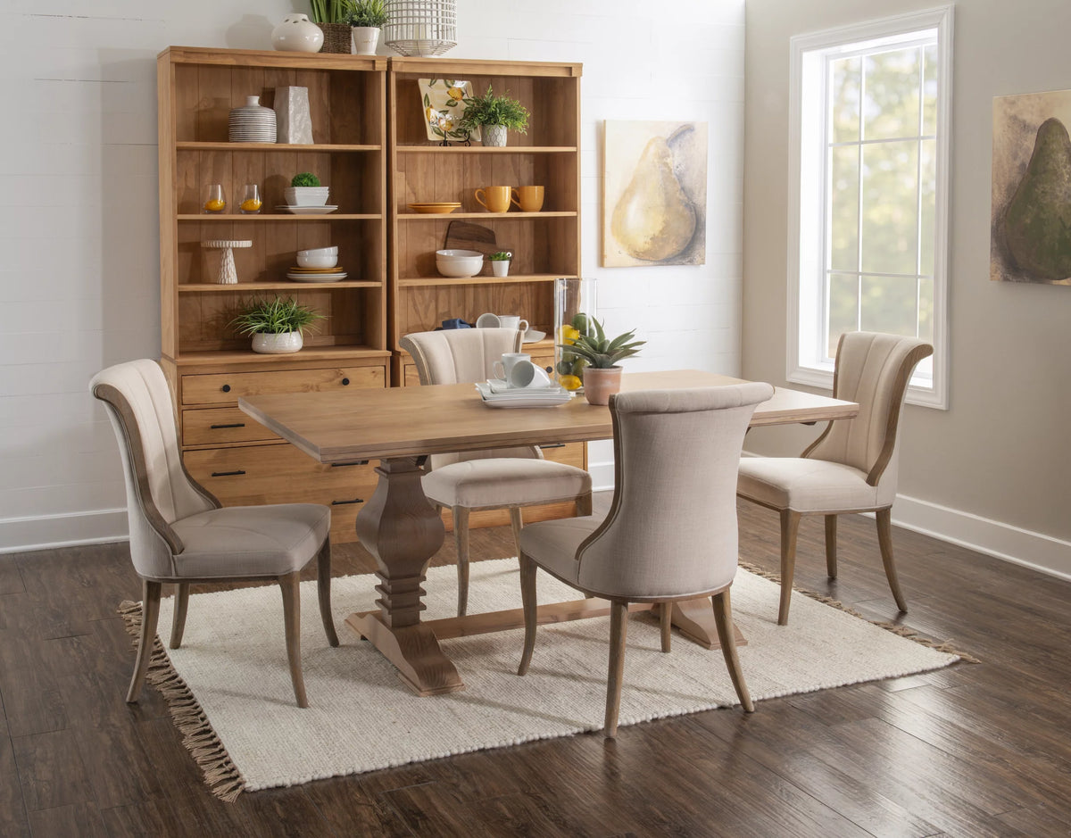 67"x38" Solid Wood Double Pedestal Dining Table L997