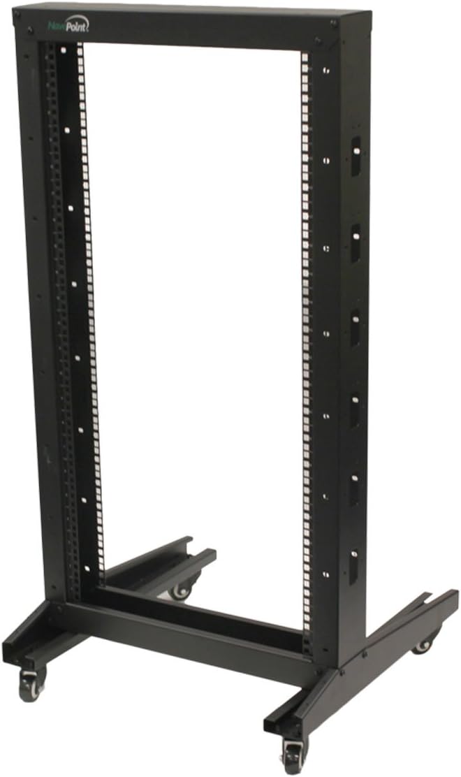22U 2-Post Open Frame Server Rack with Casters Z9284