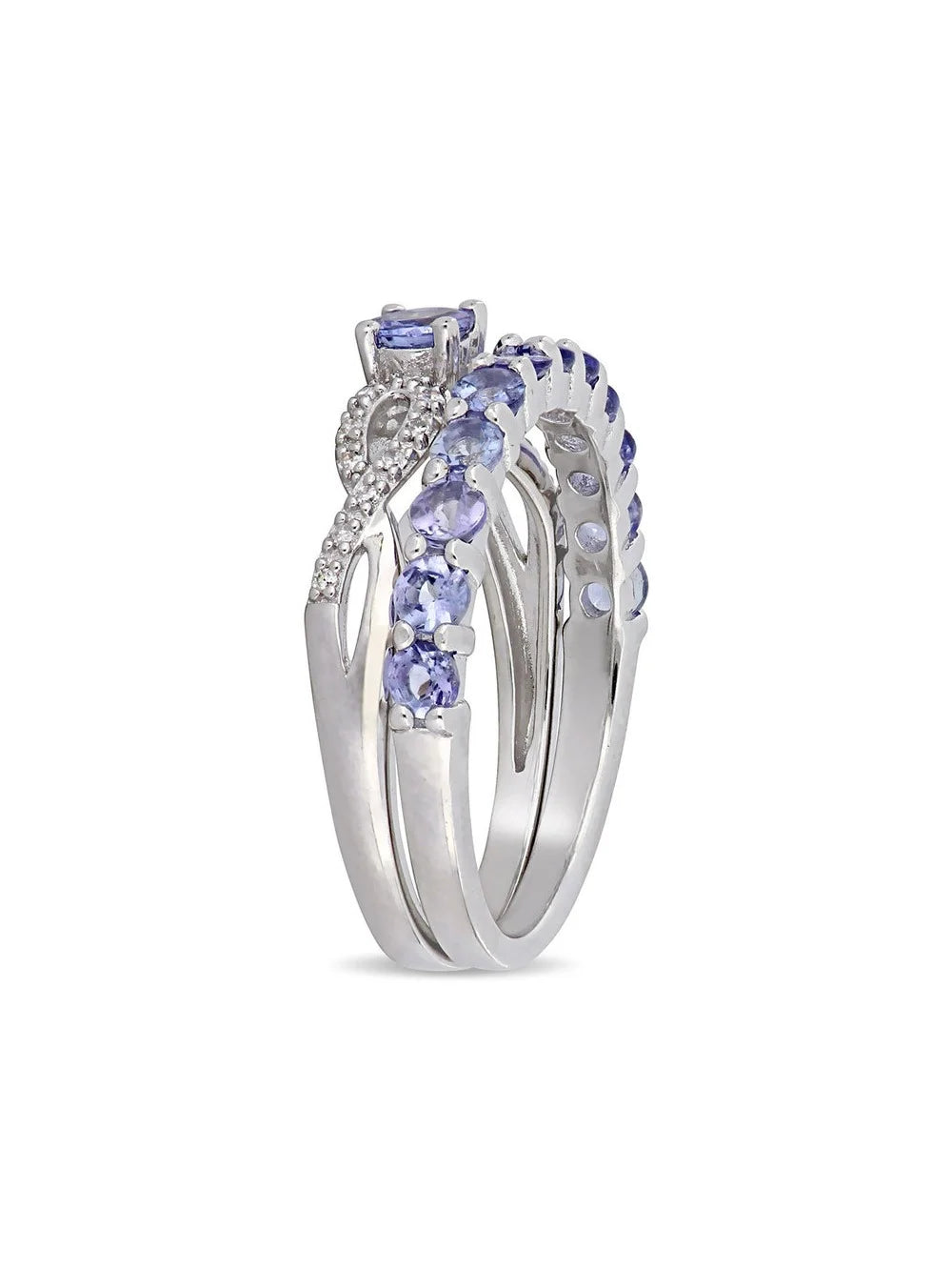 Tanzanite Engagement Ring & Wedding Band Set in Sterling Silver M997981