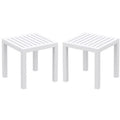 2 Piece White Resin Patio Side Table Set T11709
