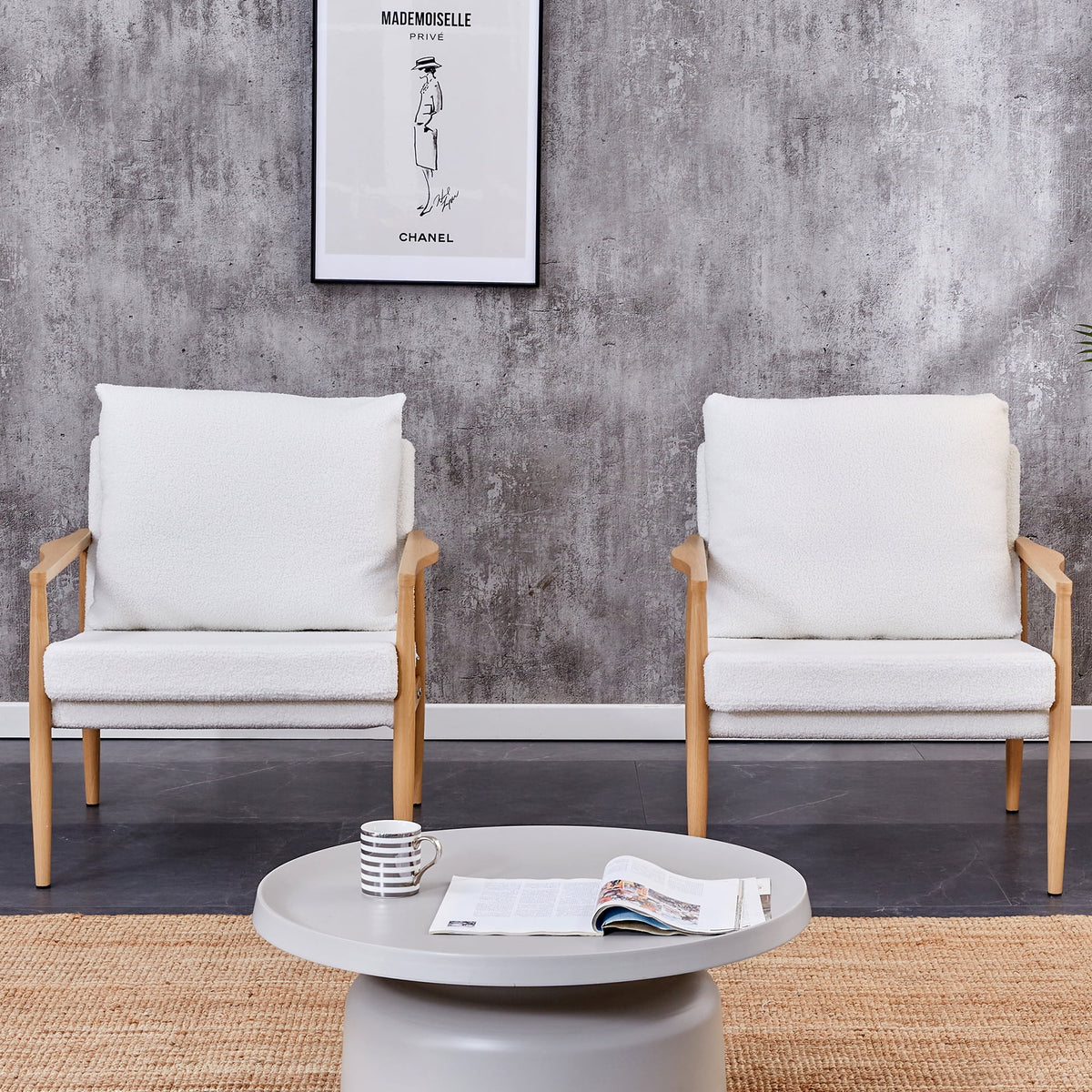 Modern Sofa Chair Set with Velvet Accent H299655