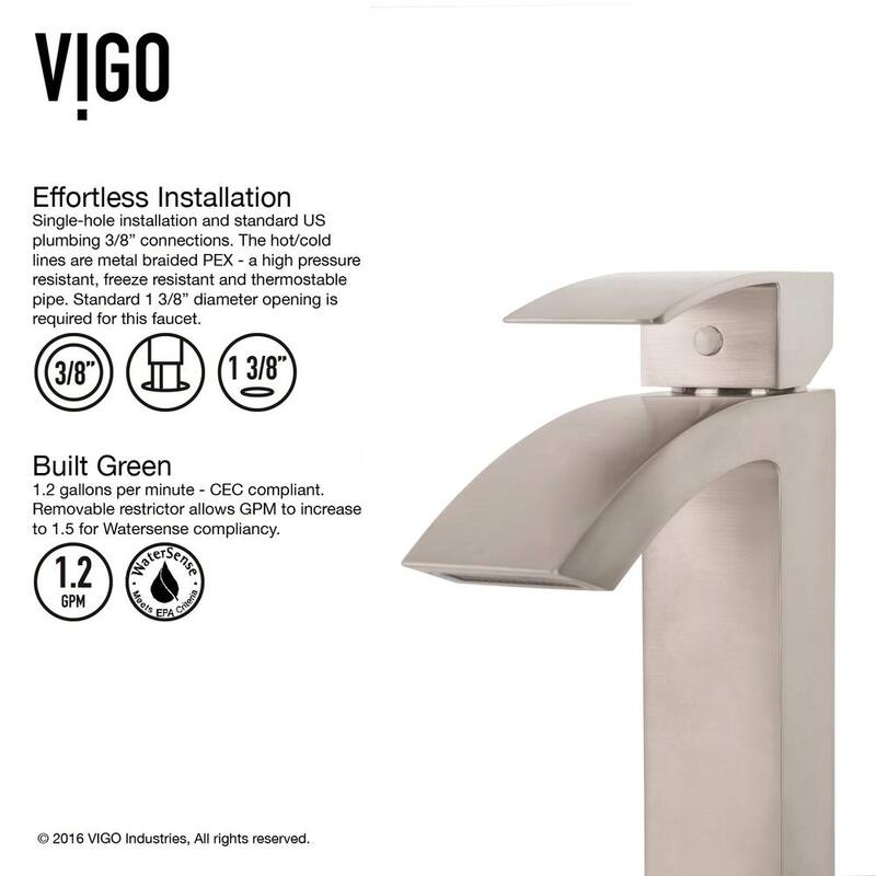 Single Handle Brushed Nickel Bathroom Faucet W638127
