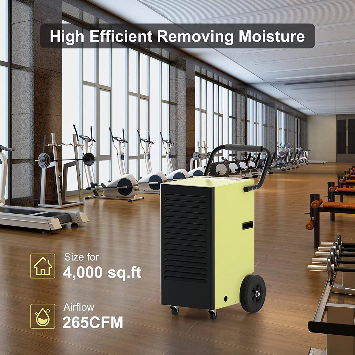 150 Pints Commercial Dehumidifier with Drain Hose and Water Tank C59189